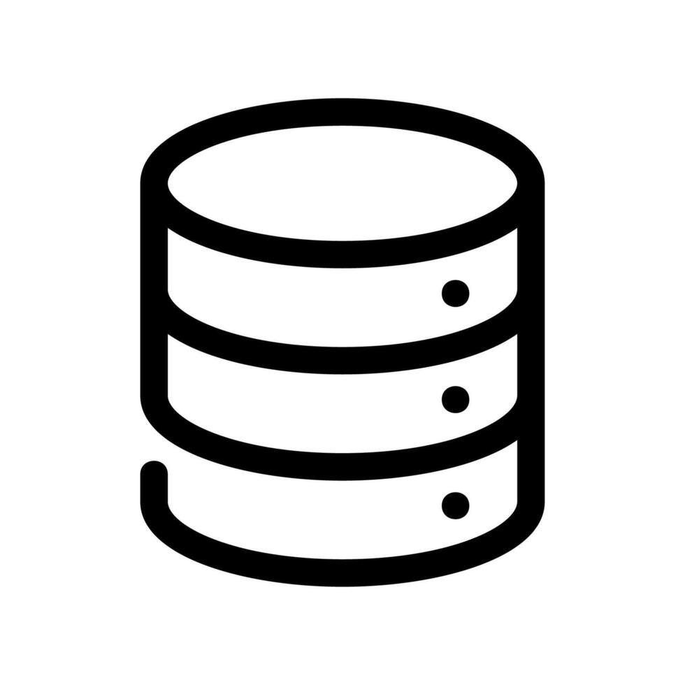 Graphic icon representing a stack of disks symbolizing a database vector