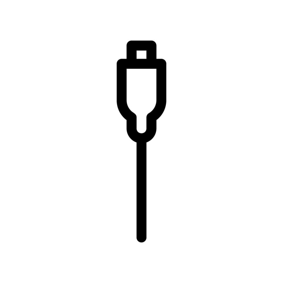 Line icon depicting a smaller type universal serial bus connector plug, like micro or mini vector