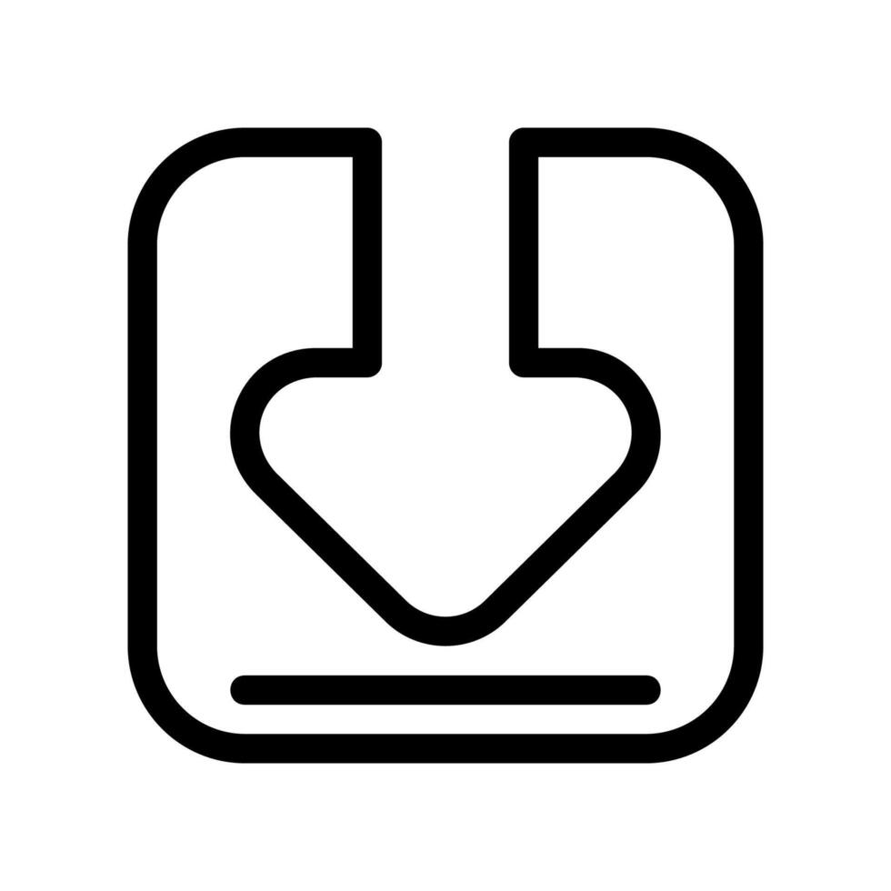 Download icon with arrow pointing into a container signifying saving or receiving vector