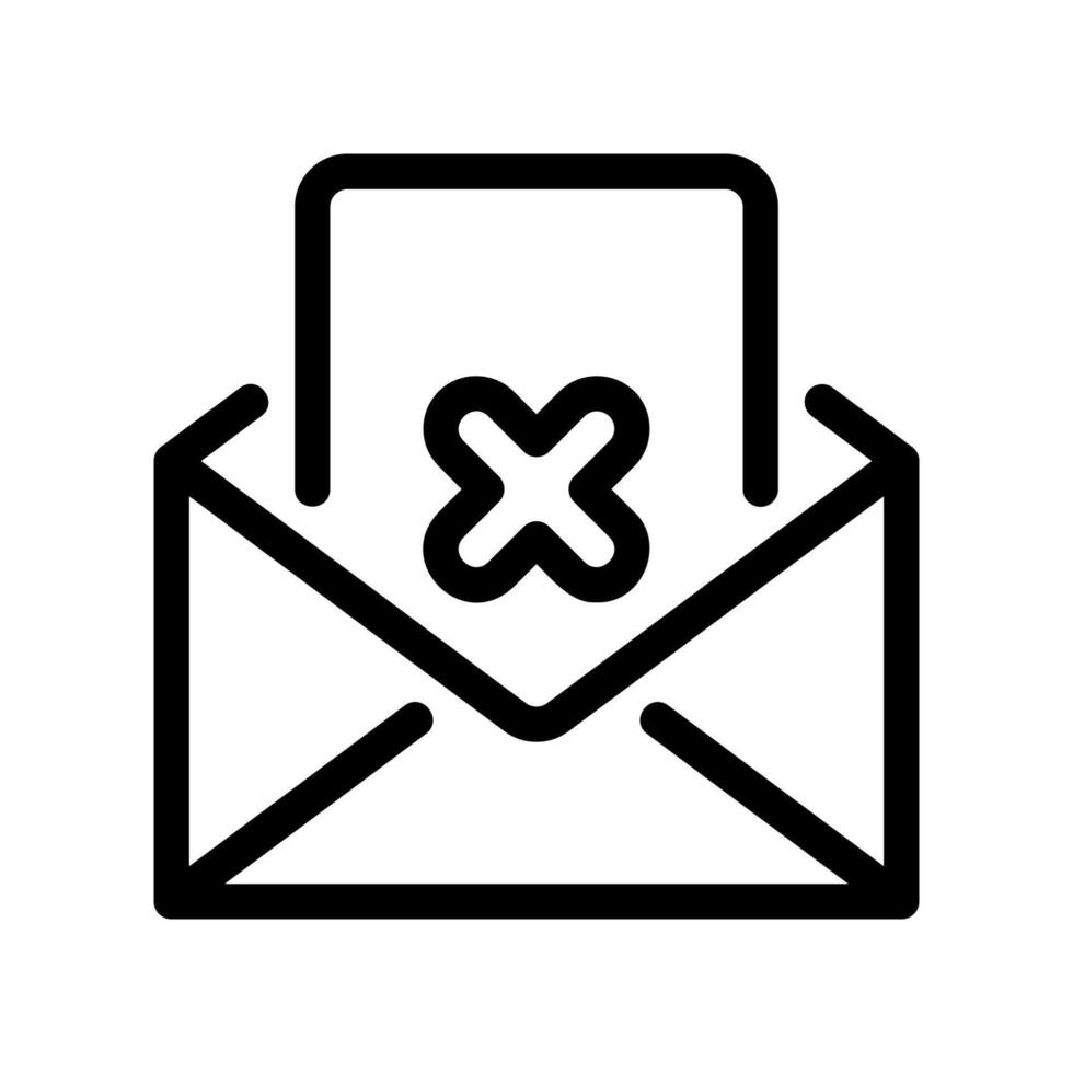 Envelope with X mark indicating failed delivery, deletion, or rejection vector