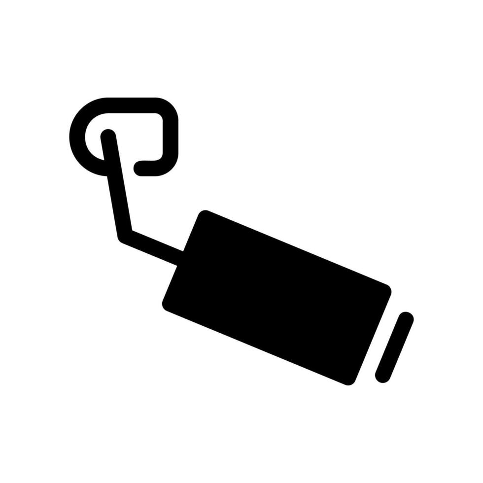 Side view of a cylindrical surveillance camera on a simple mounting bracket vector