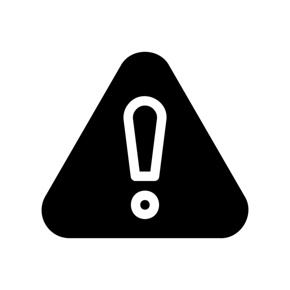 Triangular warning sign with exclamation mark indicating caution or hazard vector