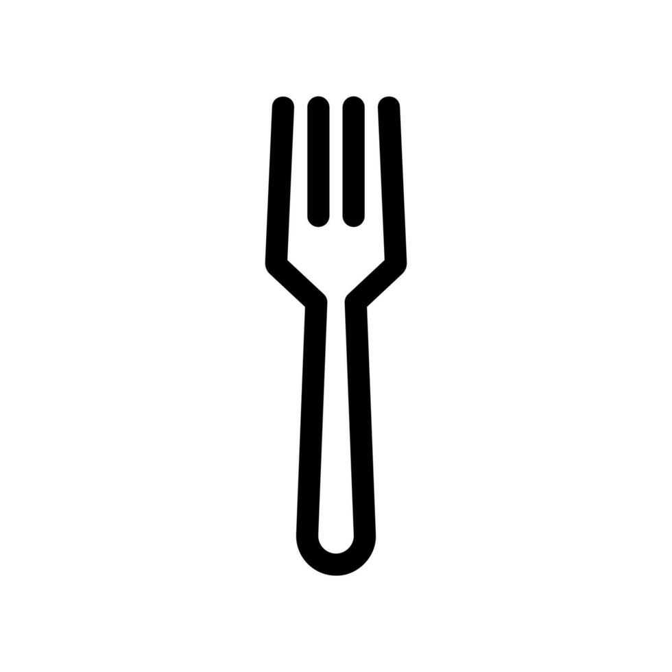 Simple eating tool pictogram representing a fork for food service vector