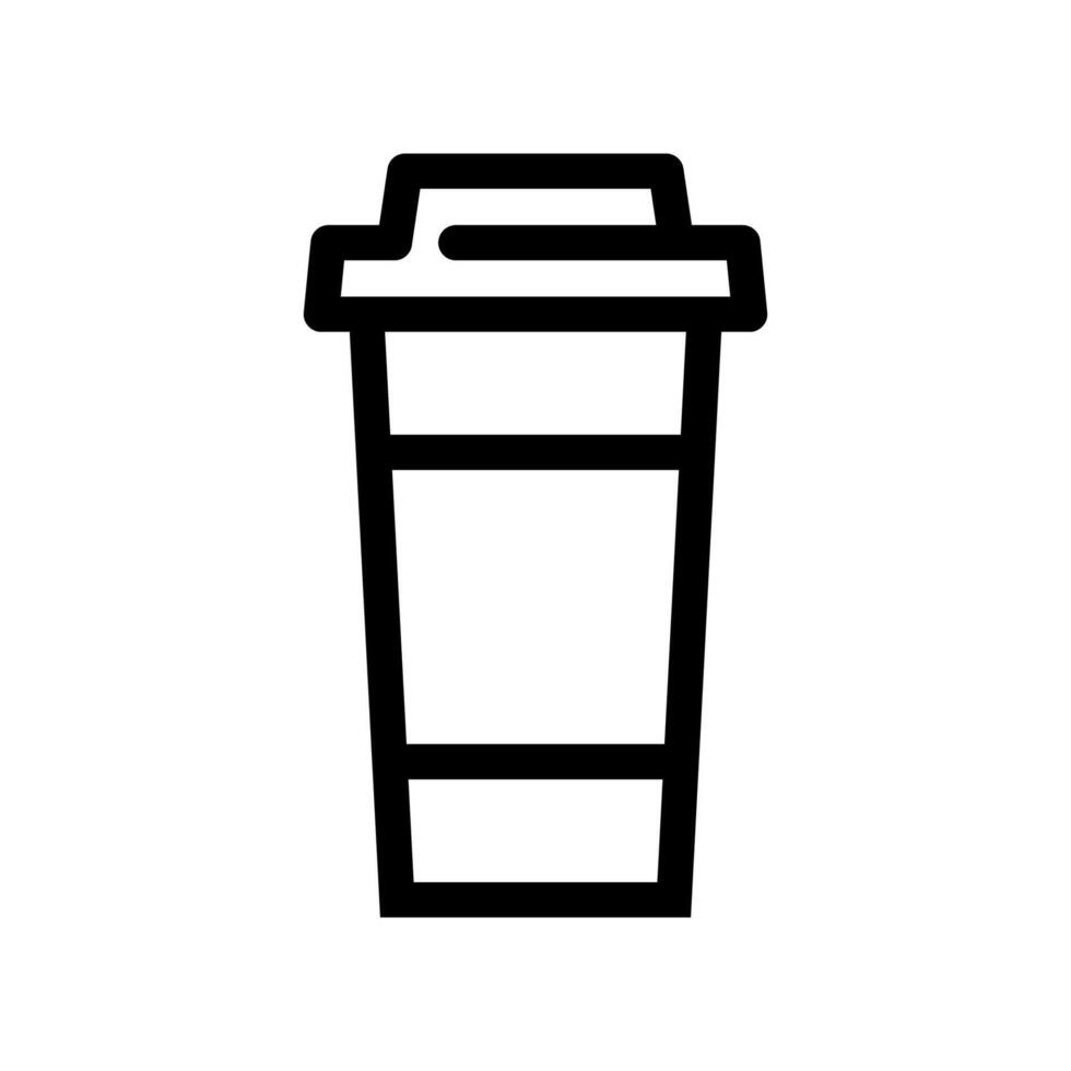 Takeaway beverage container line icon, paper cup for drinks to go vector