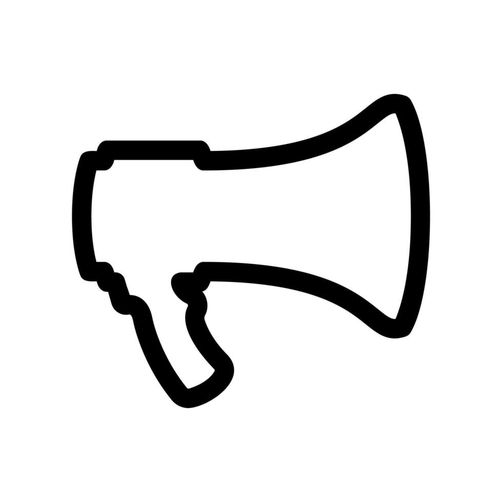 Outline graphic of a megaphone, symbol for amplification or attention call vector