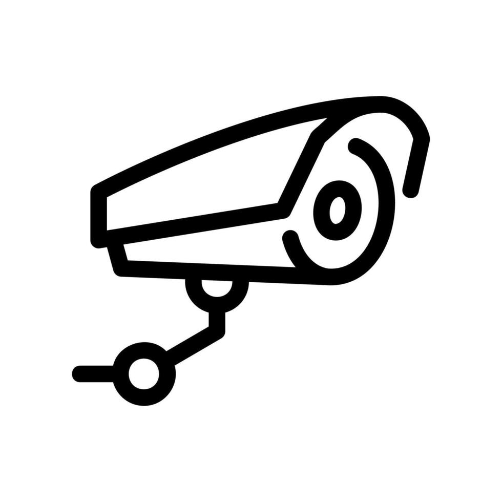 Angled side view of external security camera for building monitoring icon vector