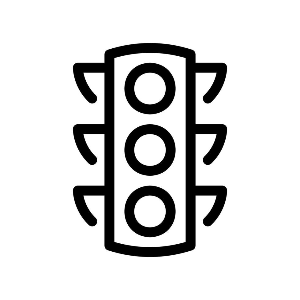 Vertical traffic light signal icon with red, yellow, green lights symbol vector