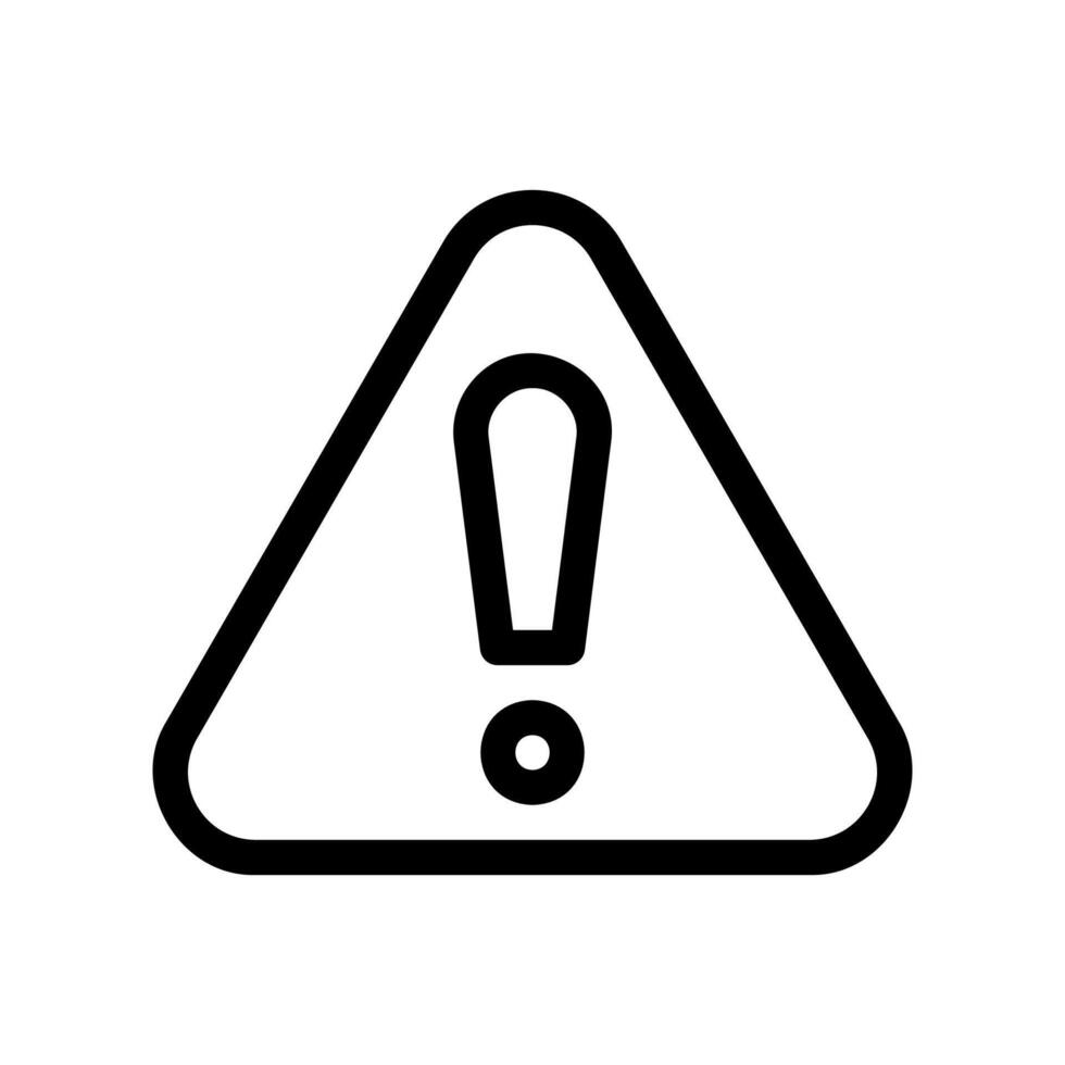 Triangular warning sign with exclamation mark indicating caution or hazard icon vector