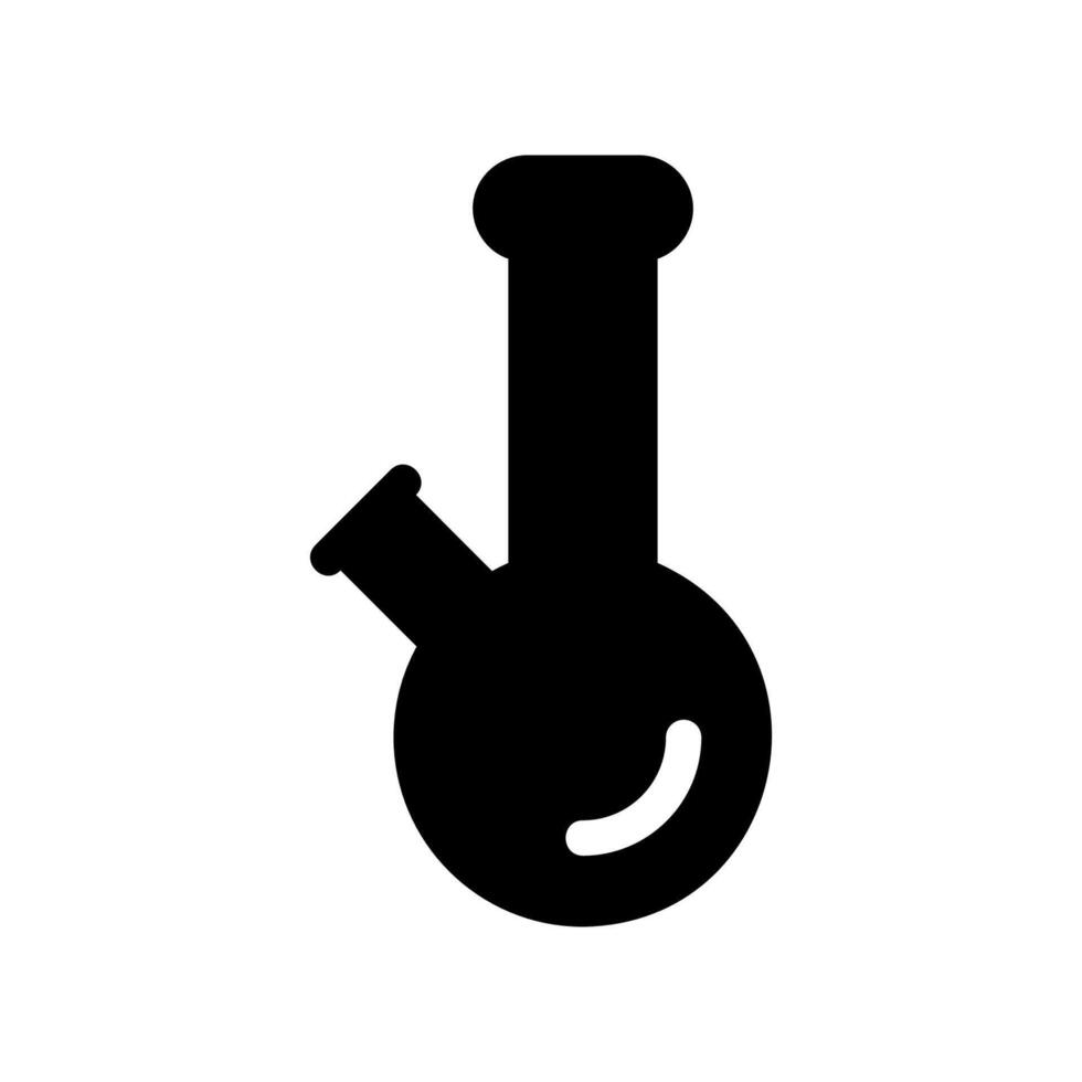 Glass water pipe device icon for smoking purposes vector