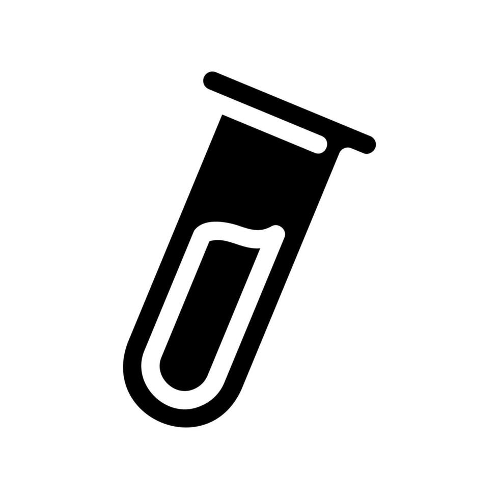 Laboratory test tube containing liquid sample icon symbol vector