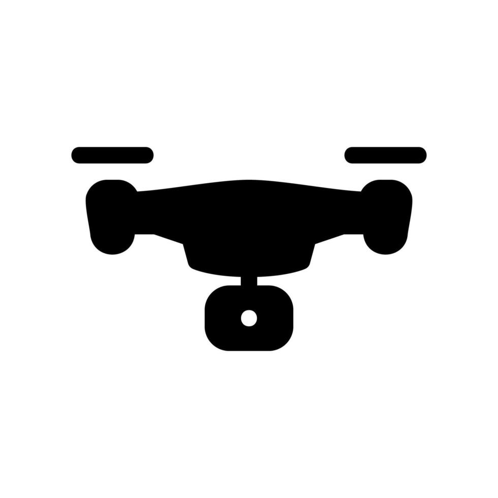 Quadcopter drone with camera for aerial imaging icon vector