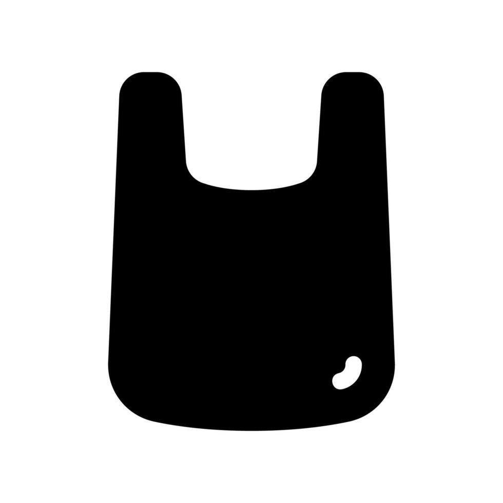 Simple plastic carrier bag with handles for shopping icon vector