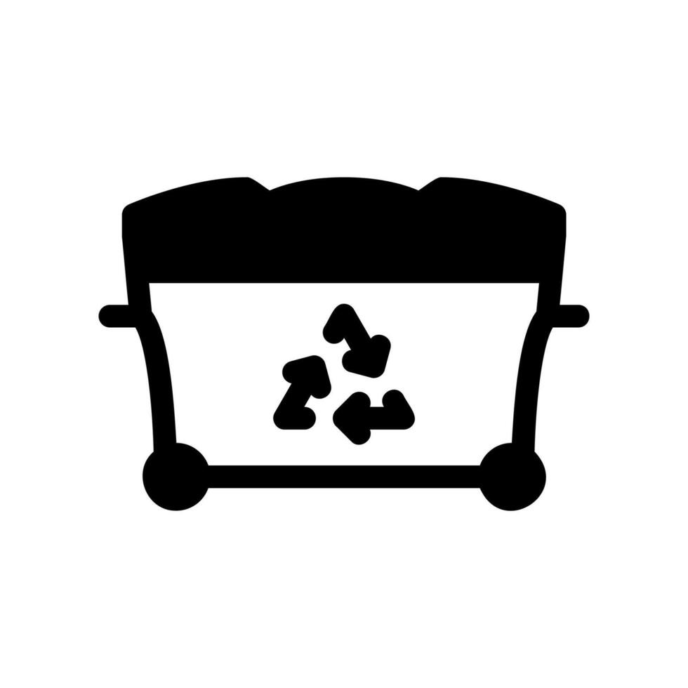 Large dumpster bin with recycling symbol for collection vector