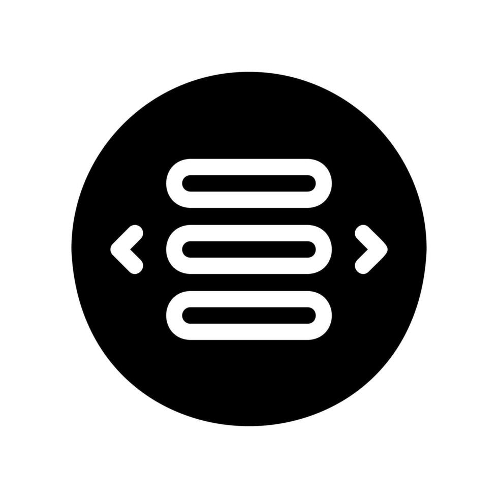 Circular control icon with menu lines and side scroll arrows vector