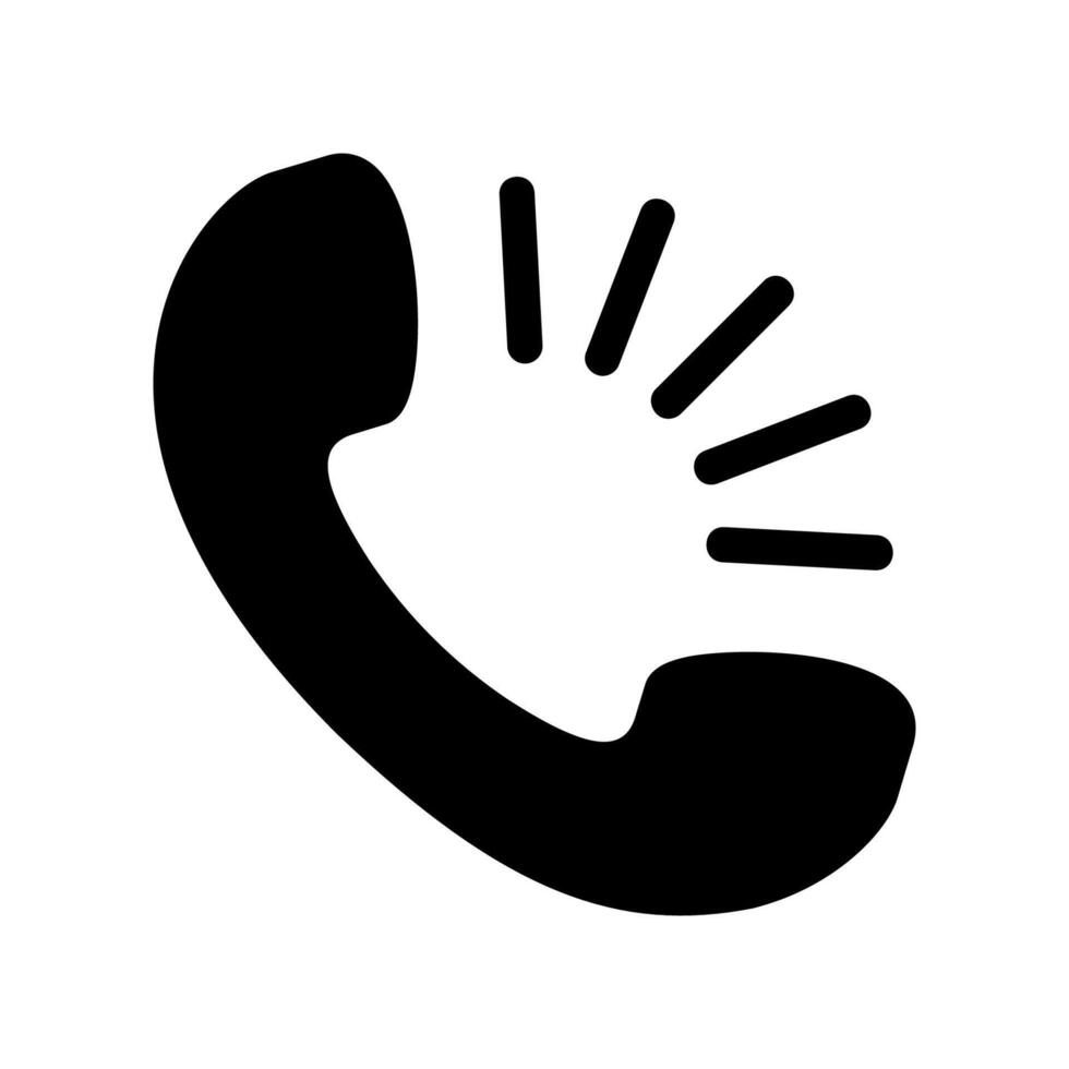 Classic telephone receiver icon ringing indicating incoming call vector