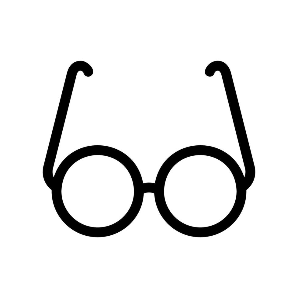 Outline icon of simple round spectacles for vision representation style vector