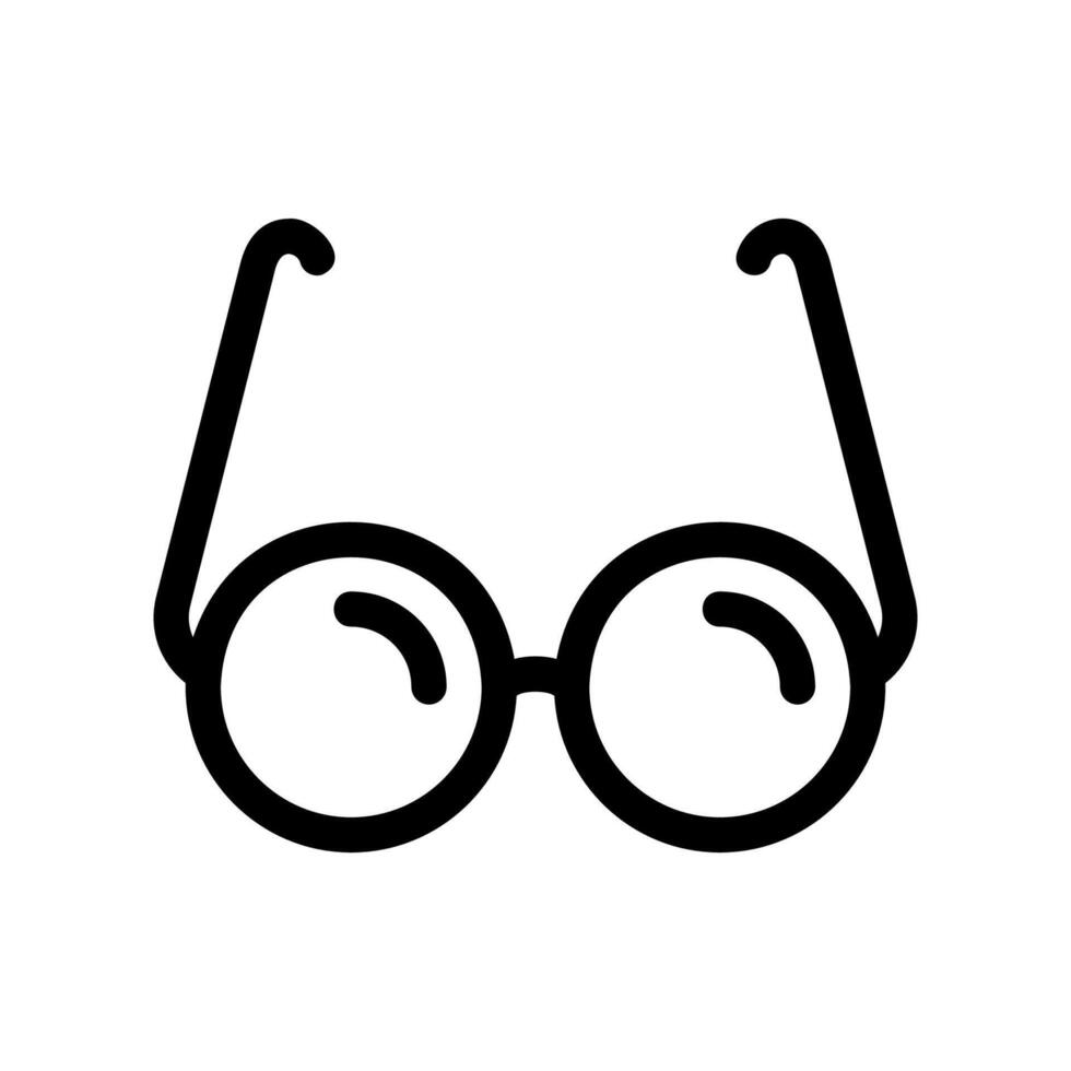 Round spectacles outline with lens reflection suggesting clarity perspective vector