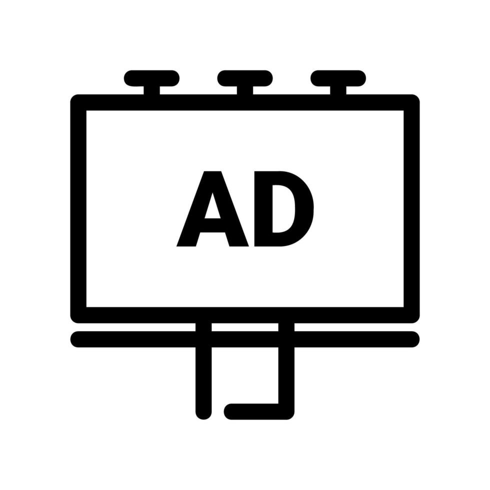 Outline advertising billboard displaying AD message for outdoor marketing clearly vector