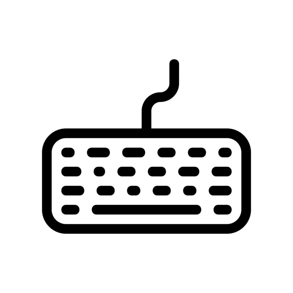Outline computer keyboard icon representing data input typing or digital control vector