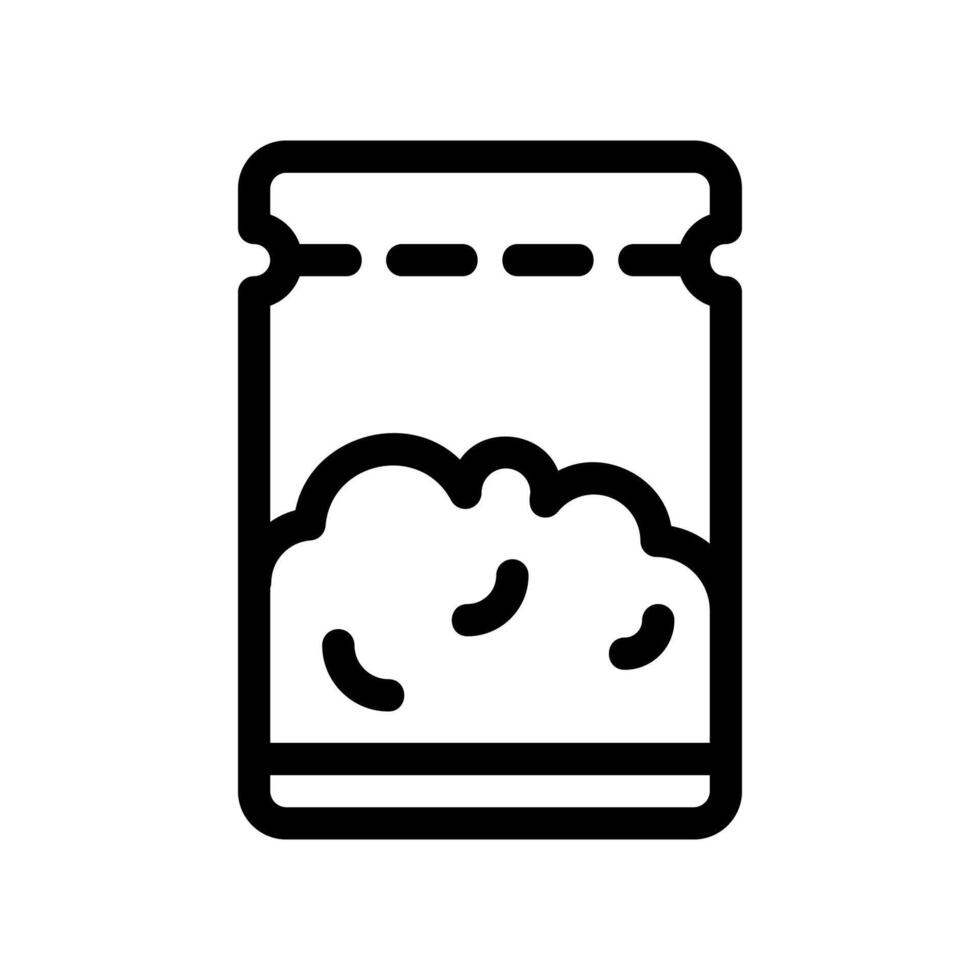 Outline storage jar filled with dried herbal matter preservation container clearly vector