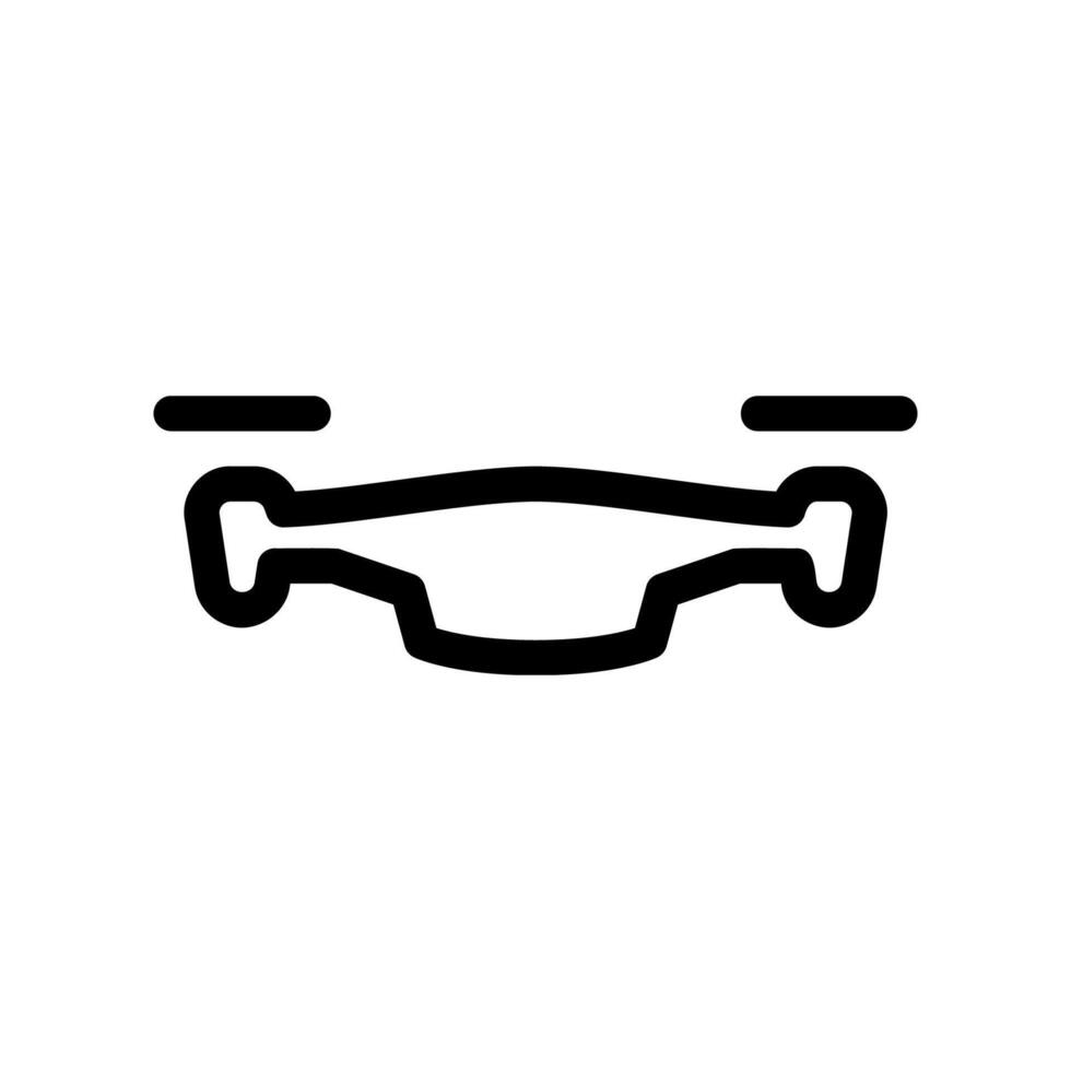 Outline simple drone frame body structure representing unmanned aerial technology clearly vector