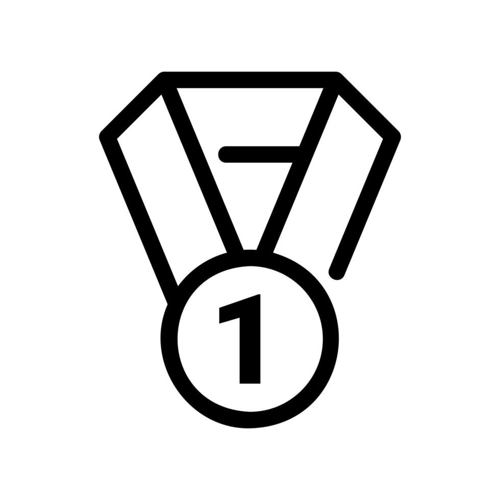 Outline first place winner medal award number one recognition clearly shown symbol vector