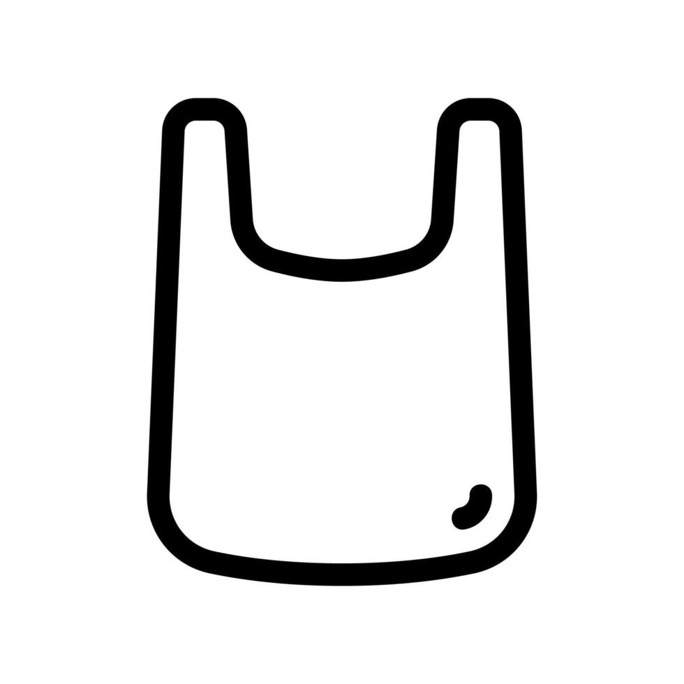 Outline simple plastic carrier bag T shirt style shopping disposable lightweight icon clearly vector