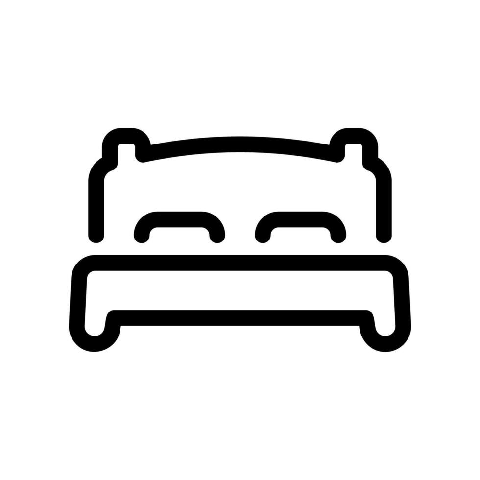 Double bed furniture icon representing accommodation, lodging, or sleeping area vector