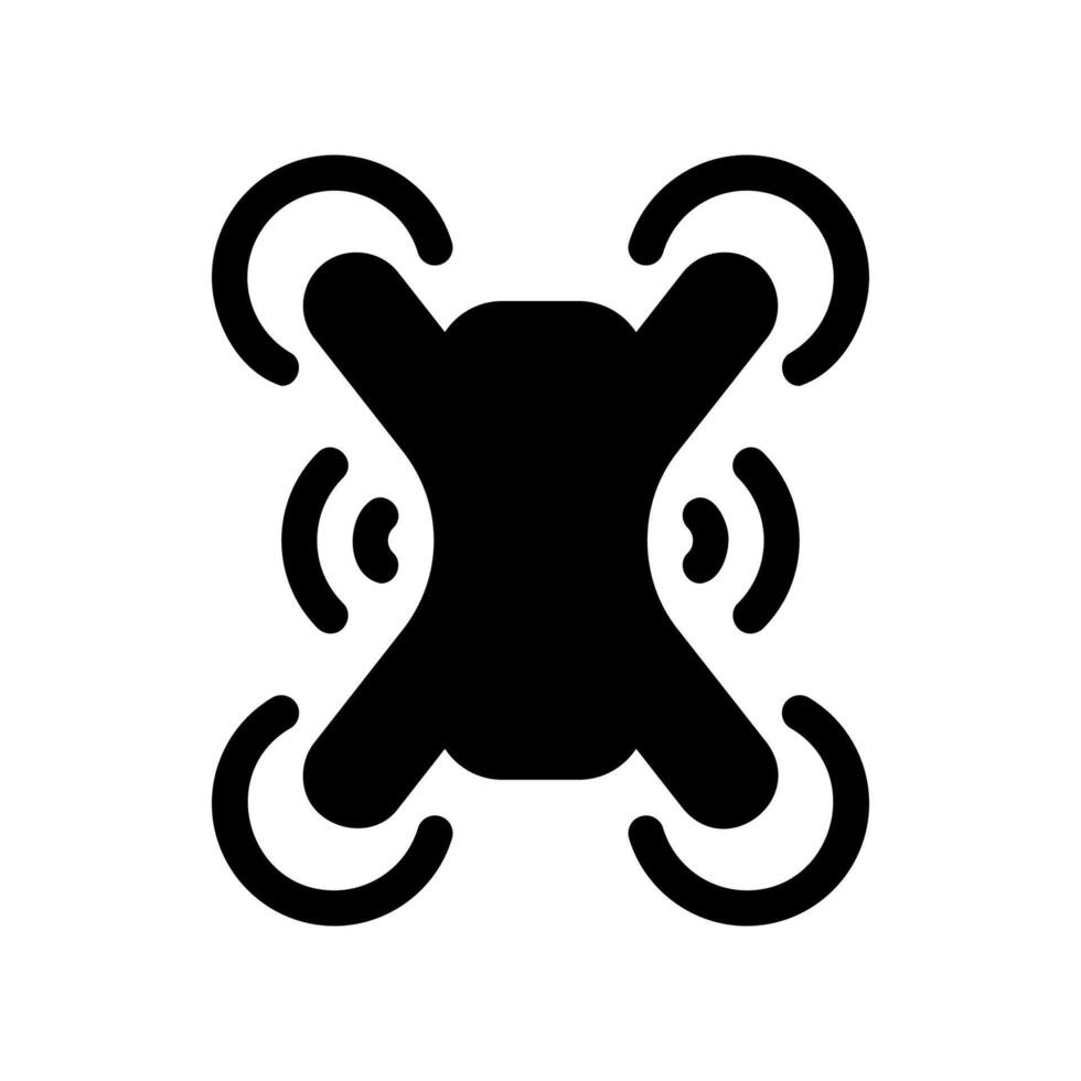 Quadcopter drone icon representing unmanned aerial vehicle technology flight vector