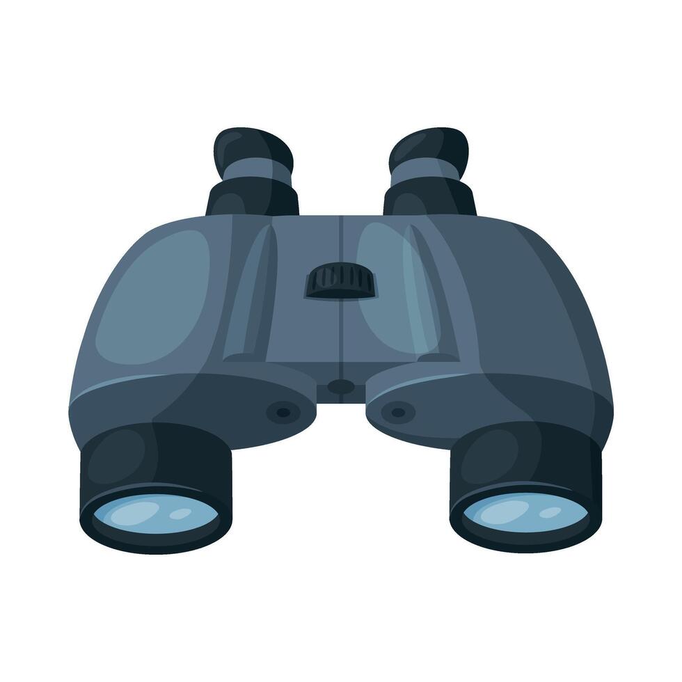 Modern Binoculars Optical Device, Focus, Spying, Searching Equipment Illustration vector