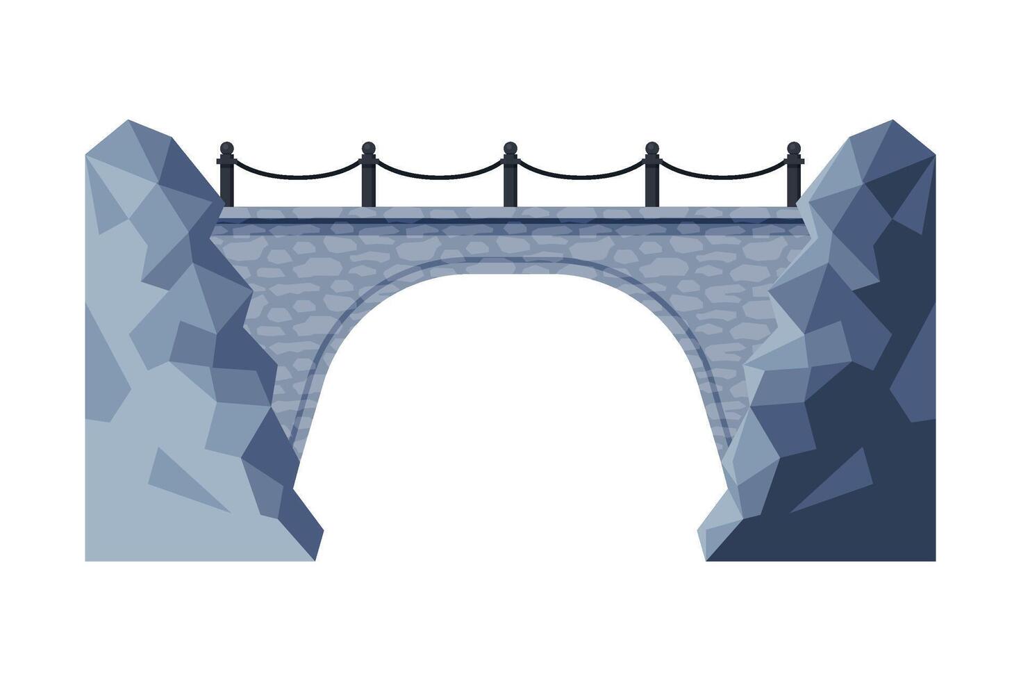 Vintage Stone Bridge, Architectural Design Element Flat Illustration vector