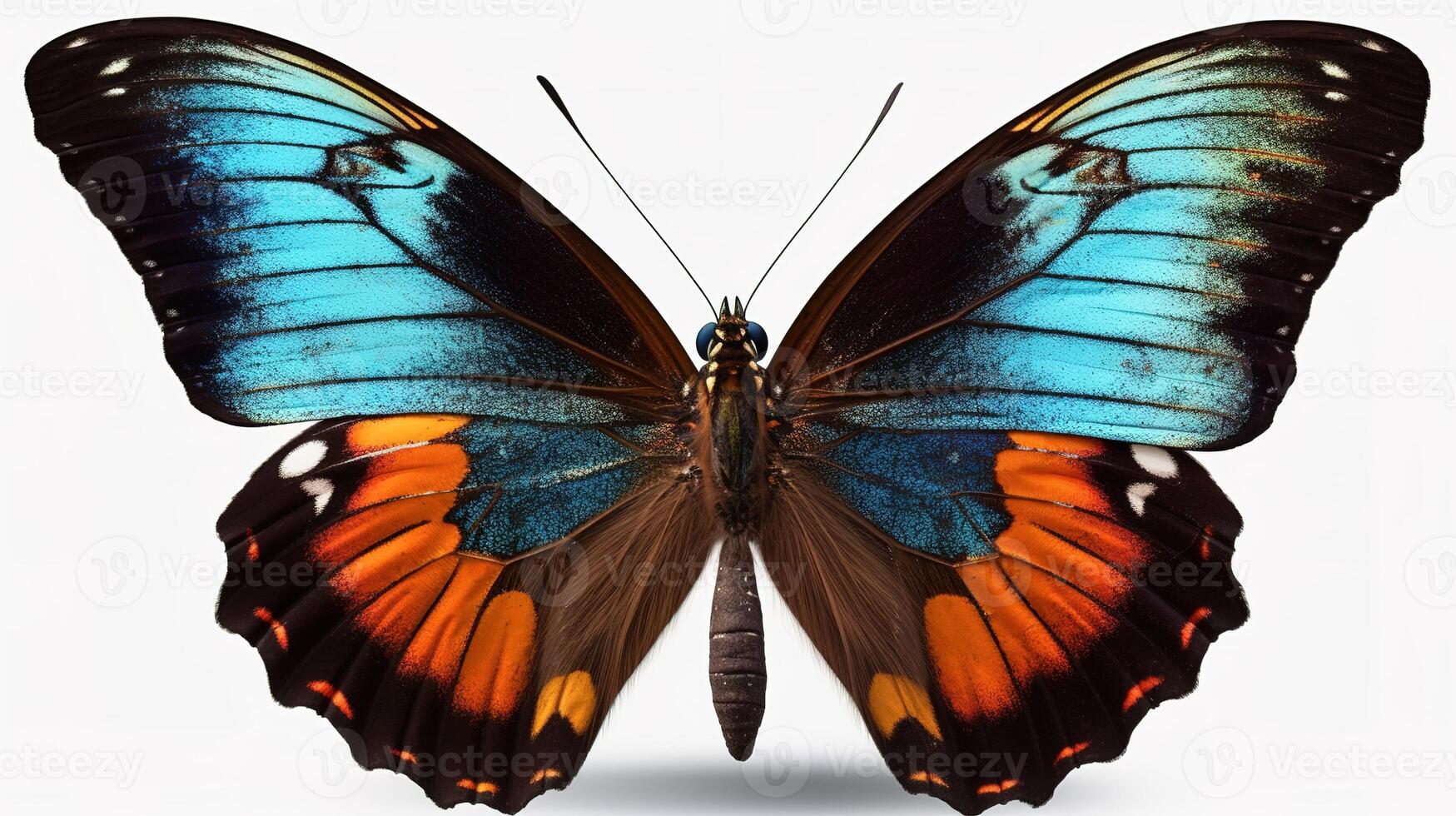 Colorful butterfly ornithoptera priamus poseidon showing its wonderful wings. photo