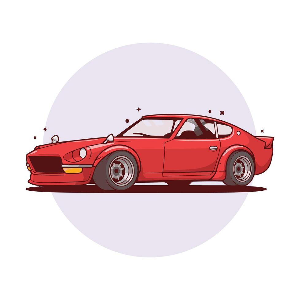 A stylized illustration of a red Datsun 240Z. vector