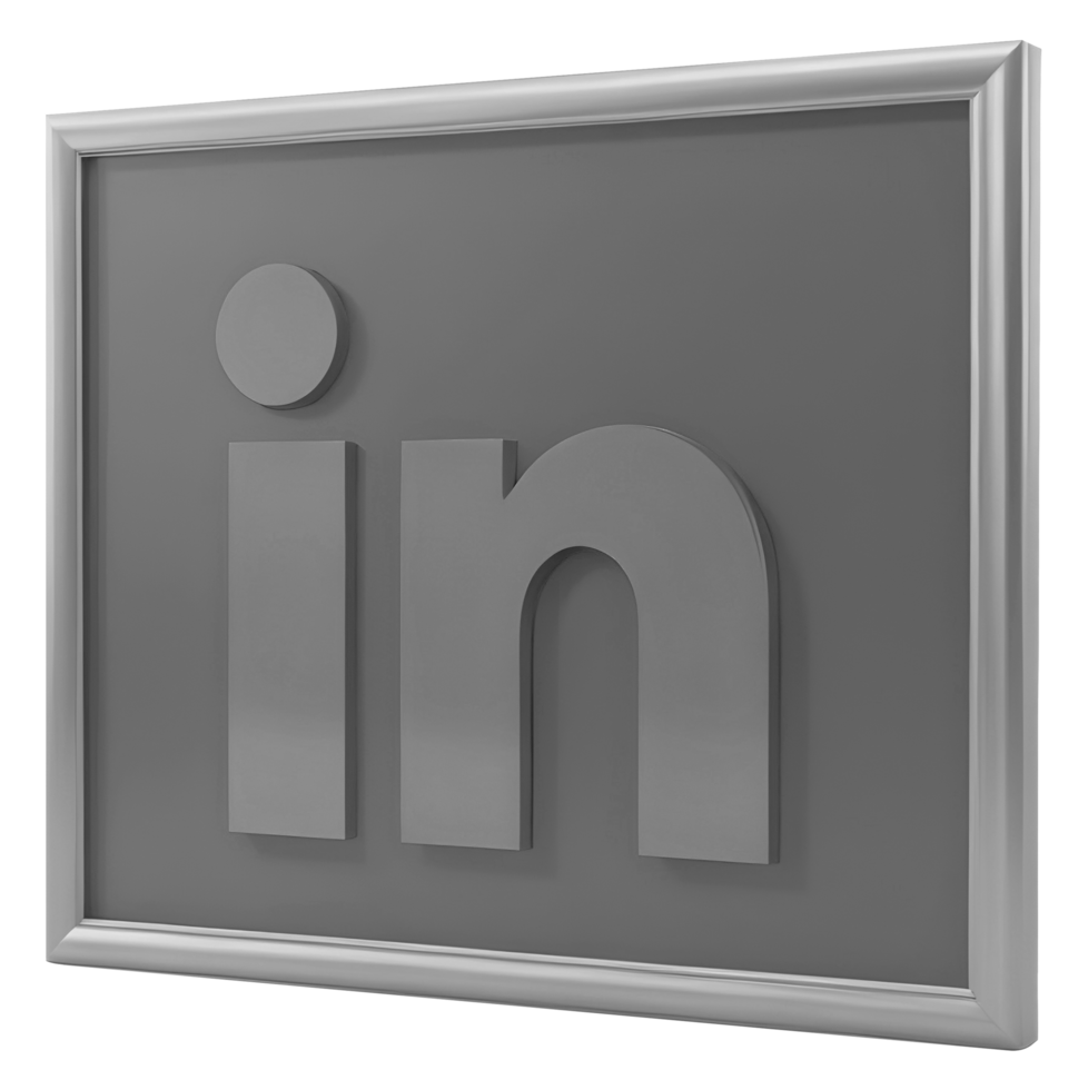 Gray LinkedIn logo in a frame, displayed on a webpage listing uploaded content png