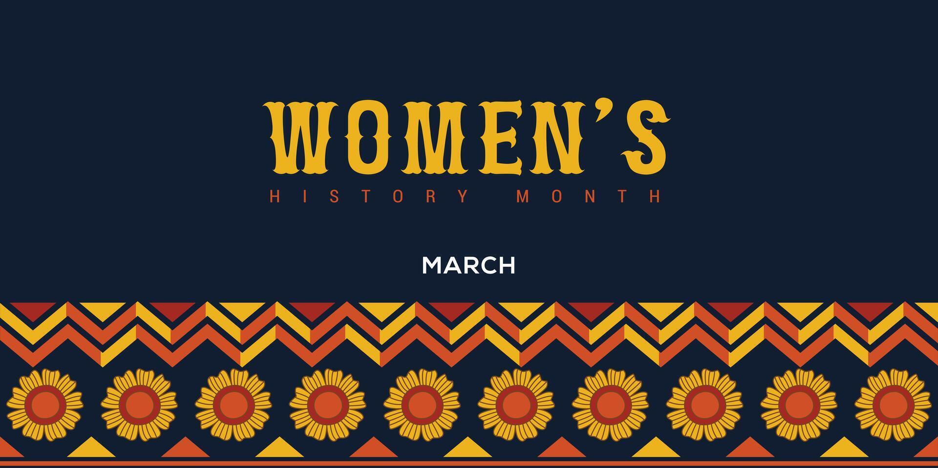 Celebrate Womens History Month Backgrouns illustration in March womens contribution to history banner Womens Power vector