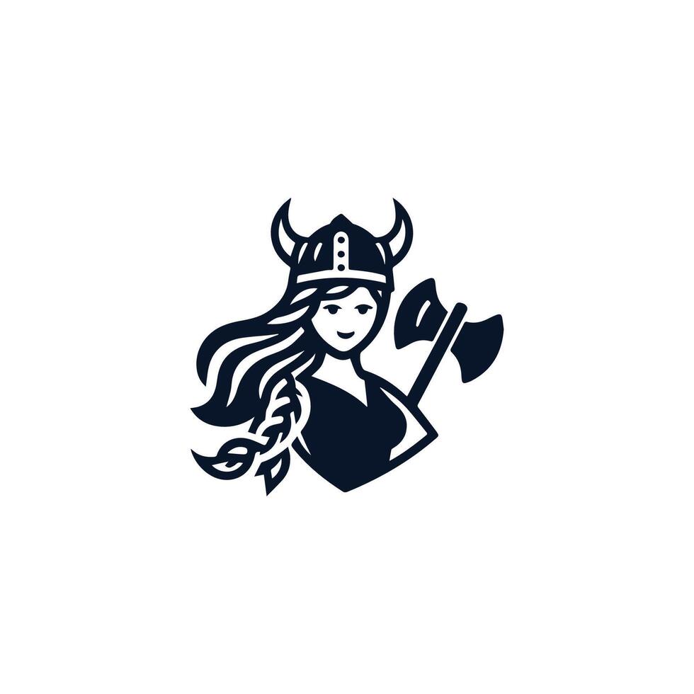 Viking Girl Logo vector