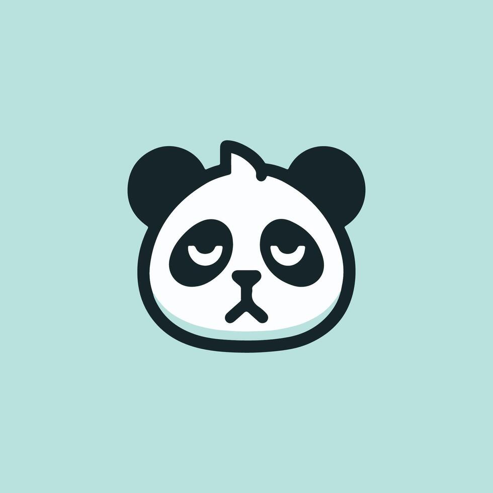 a panda bear with a sad face on a blue background vector
