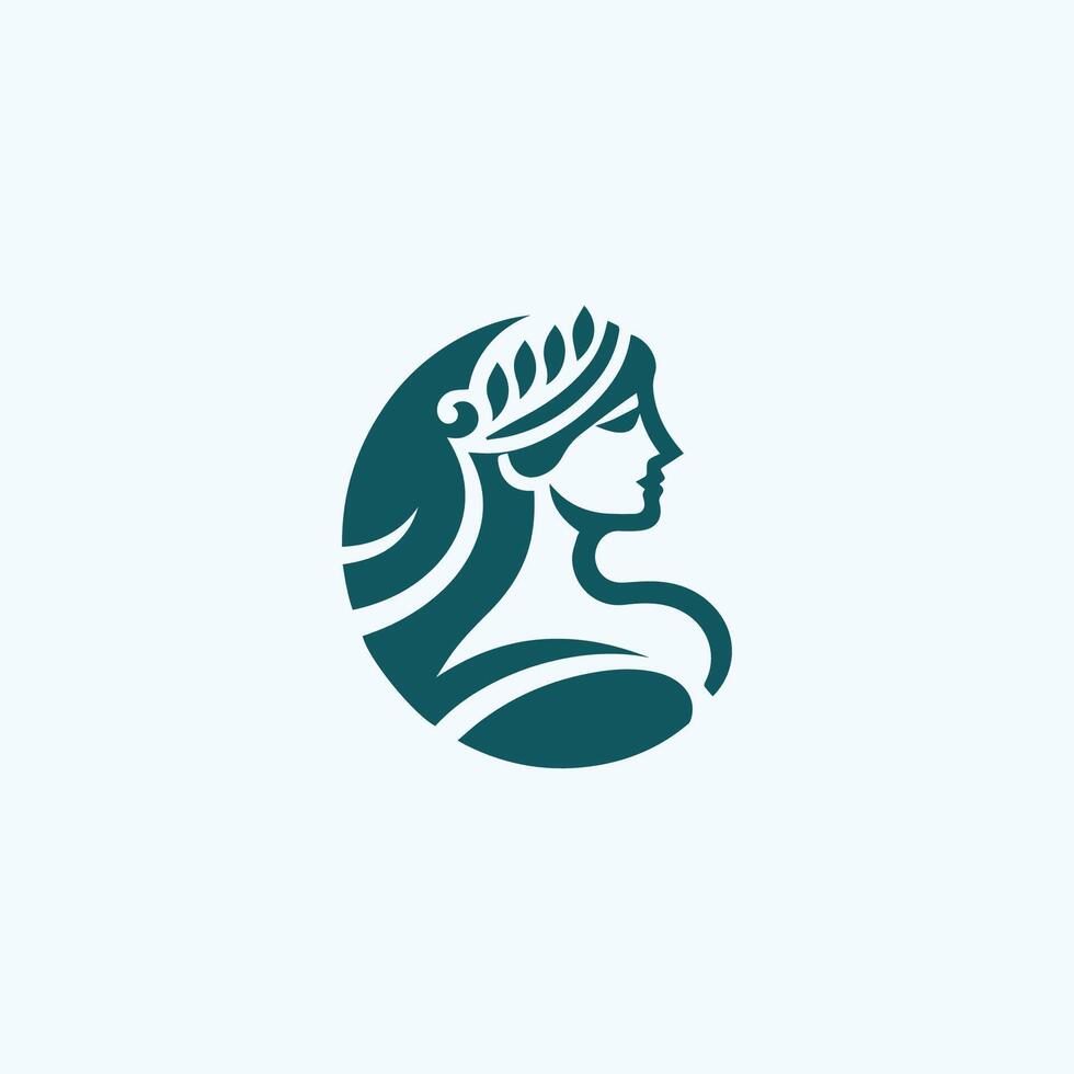 woman's head in a circle logo vector