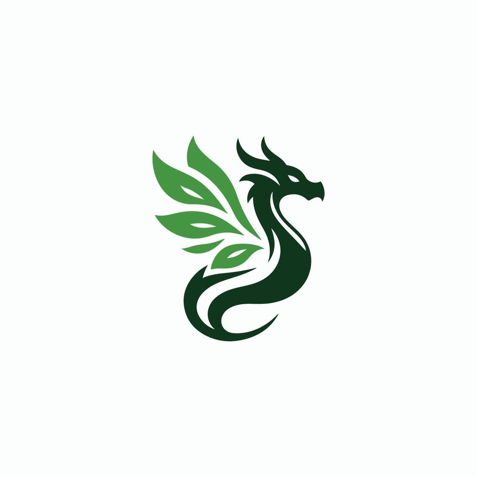 Nature Leaf Dragon Logo vector