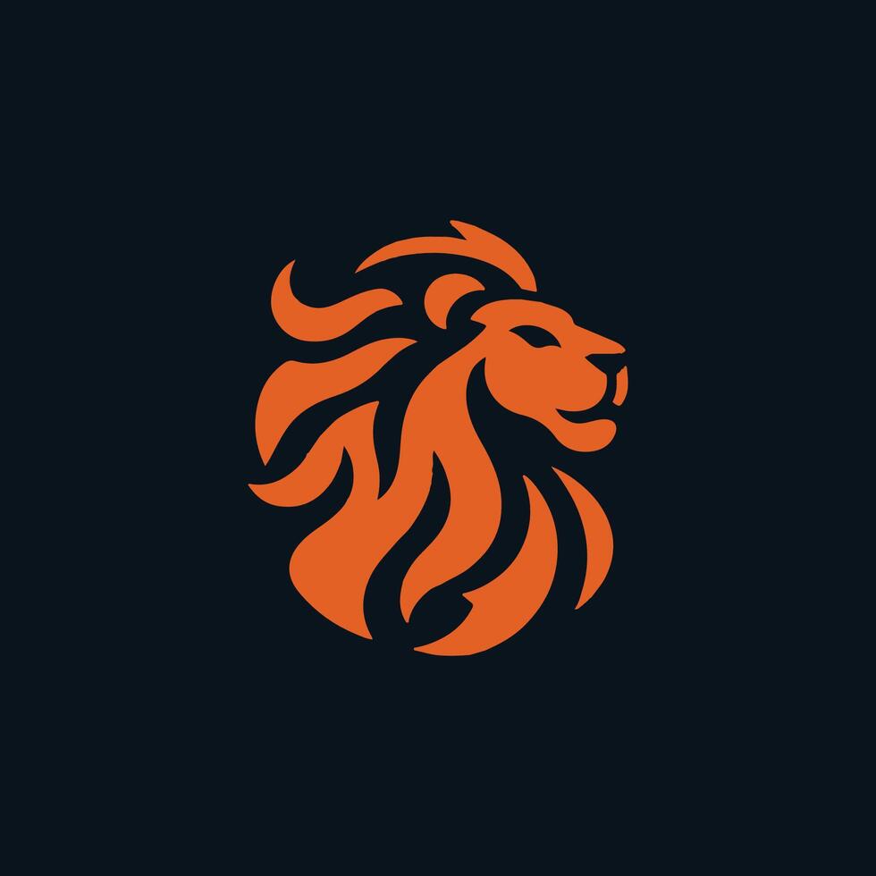 super lion head logo design vector
