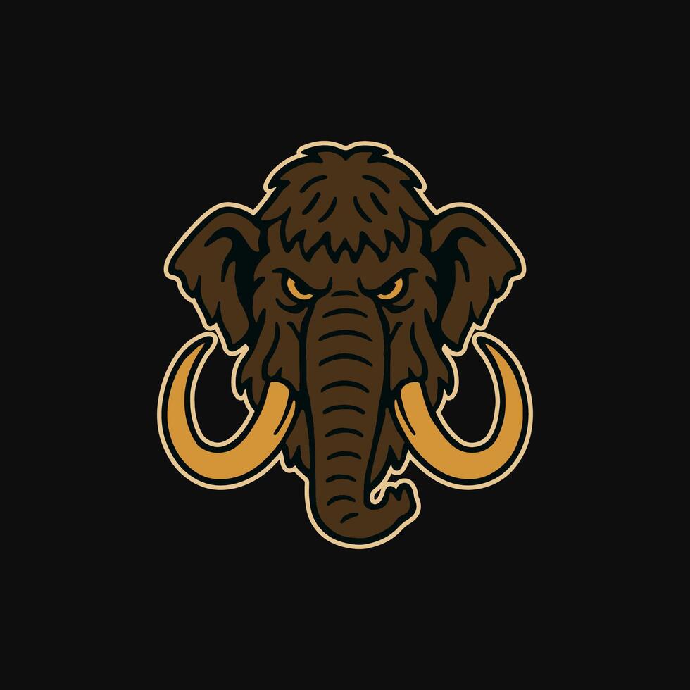 Mammoth elephant minimal illustration vector