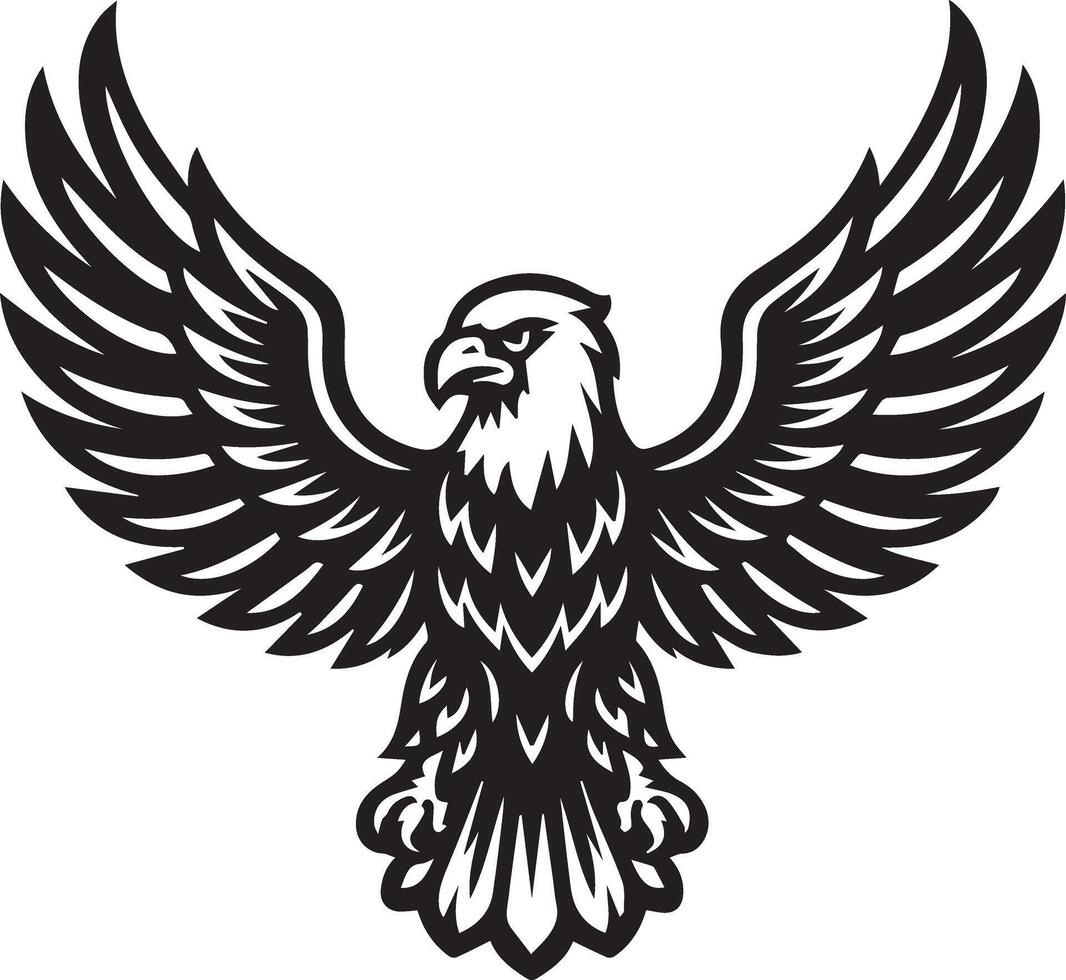 Majestic Eagle with Spread Wings - Tribal Style Eagle Illustration vector