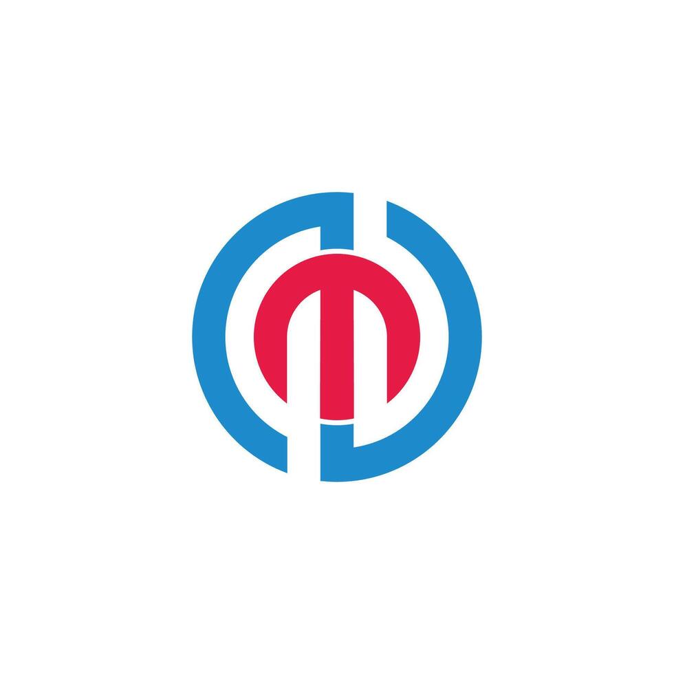 letters nm stripes circles line logo vector