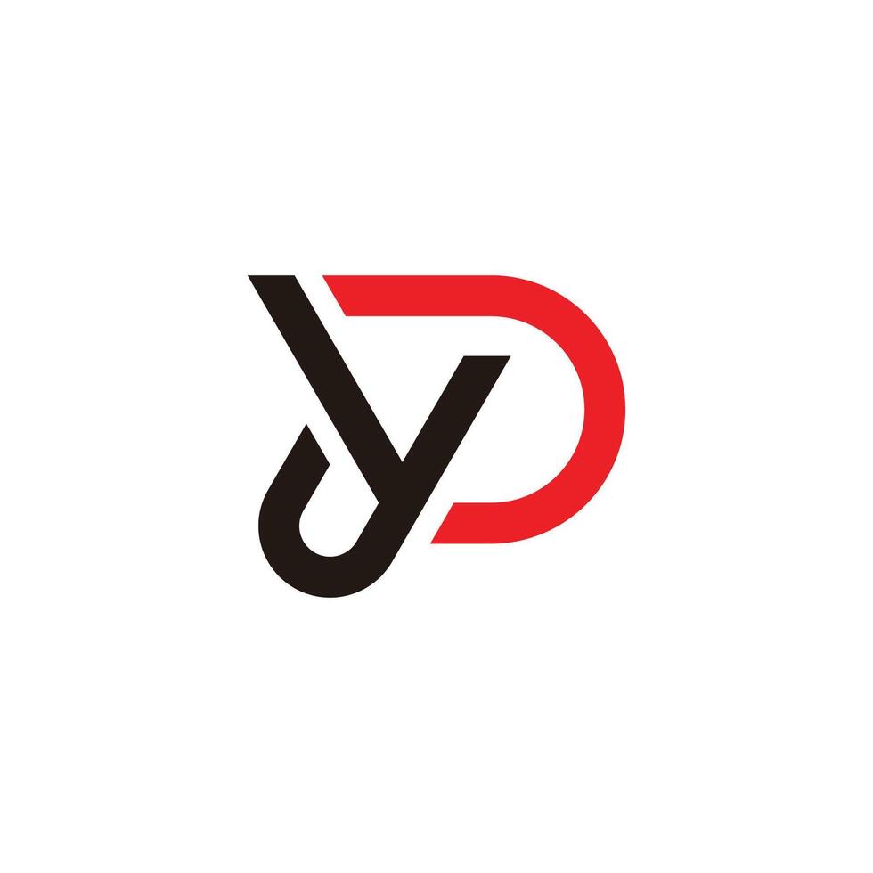 letter yd simple motion dynamic geometric logo vector