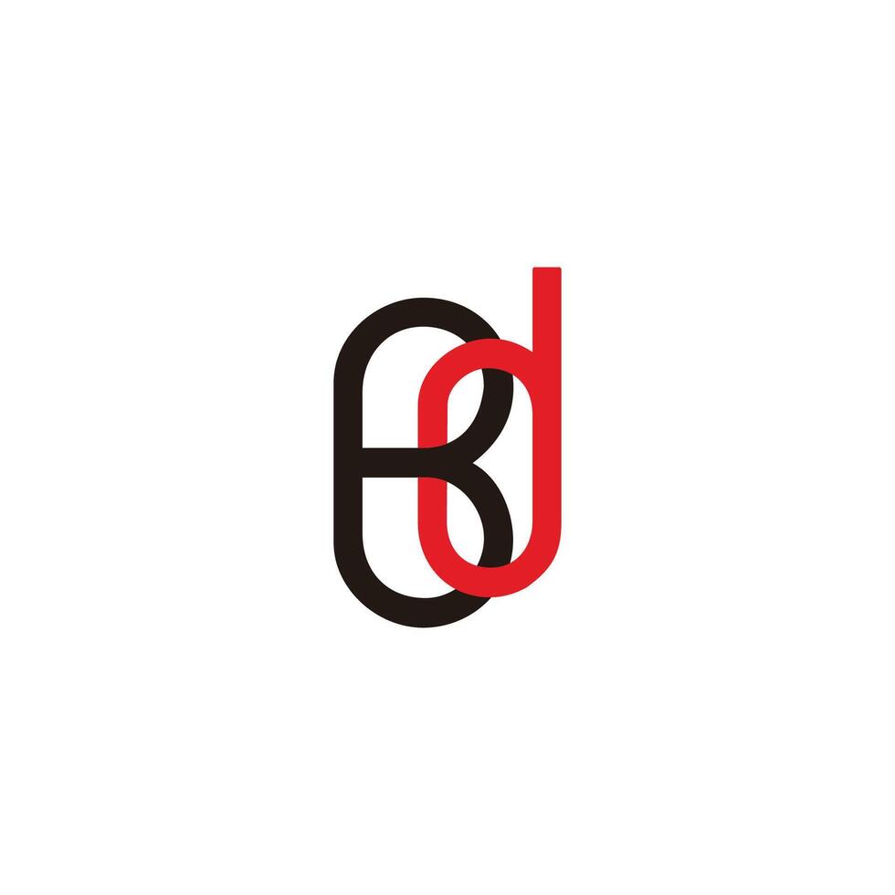 letter bd linked colorful simple logo vector