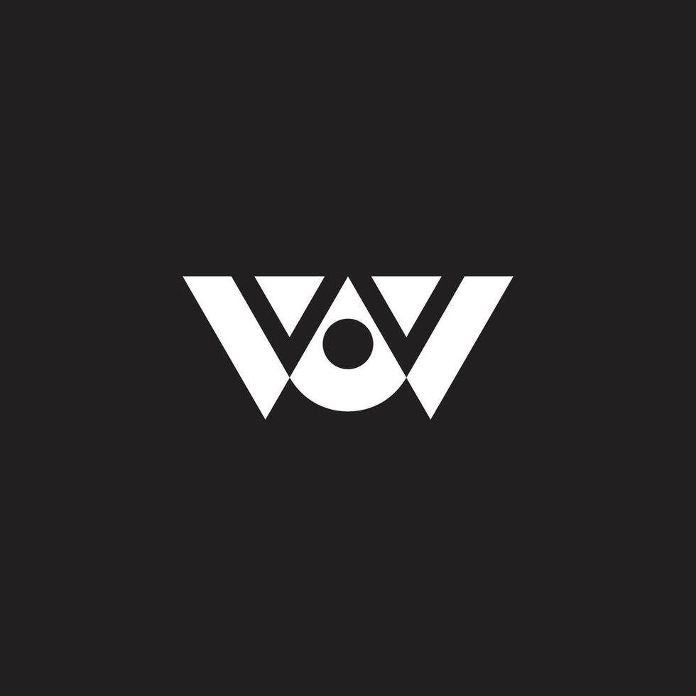 letter wo simple triangles abstract geometric logo vector