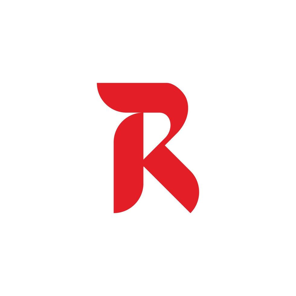 letter rk red simple curves geometric logo vector