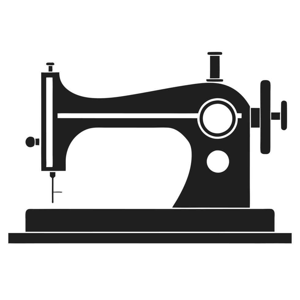 Retro Crafting Badge Vintage Sewing Machine Icon vector