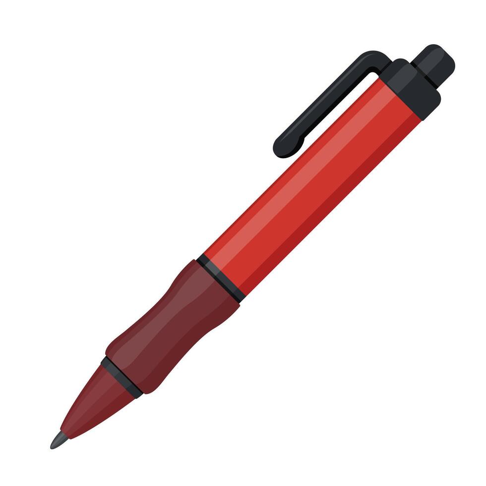 Red Mechanical Pencil with Dark Grip and Clip Illustration Image vector