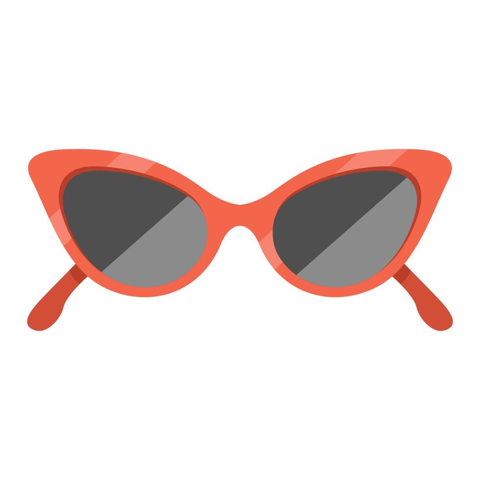 Stylish Red Cat Eye Sunglasses with Dark Lenses Illustration Image vector